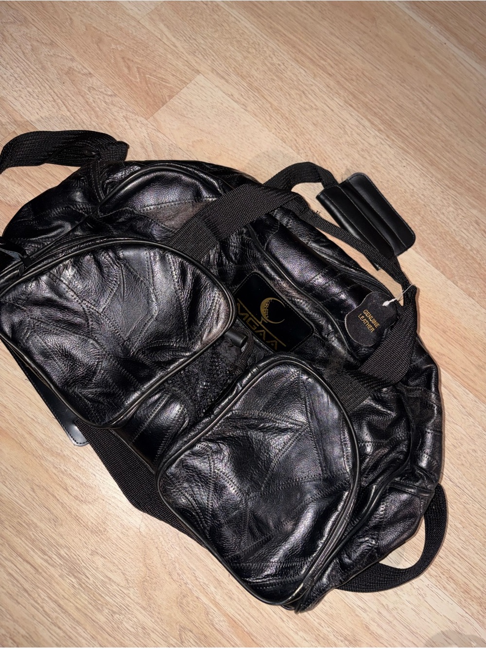 Black Leather Men’s Duffel Bag - Classic Travel Tote